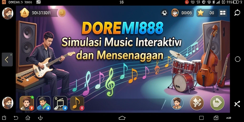 Tampilan gameplay menarik dan interaktif DOREMI88 dengan musik.