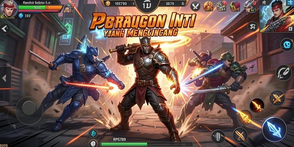 Tampilan inti gameplay RP6789 dengan pertarungan yang dinamis dan karakter beragam.