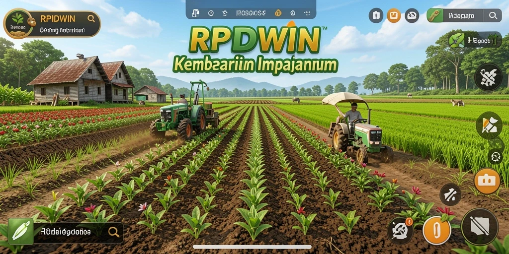 Tangkapan layar utama RPIDWIN menunjukkan keseruan gameplay Farming yang mendebarkan.