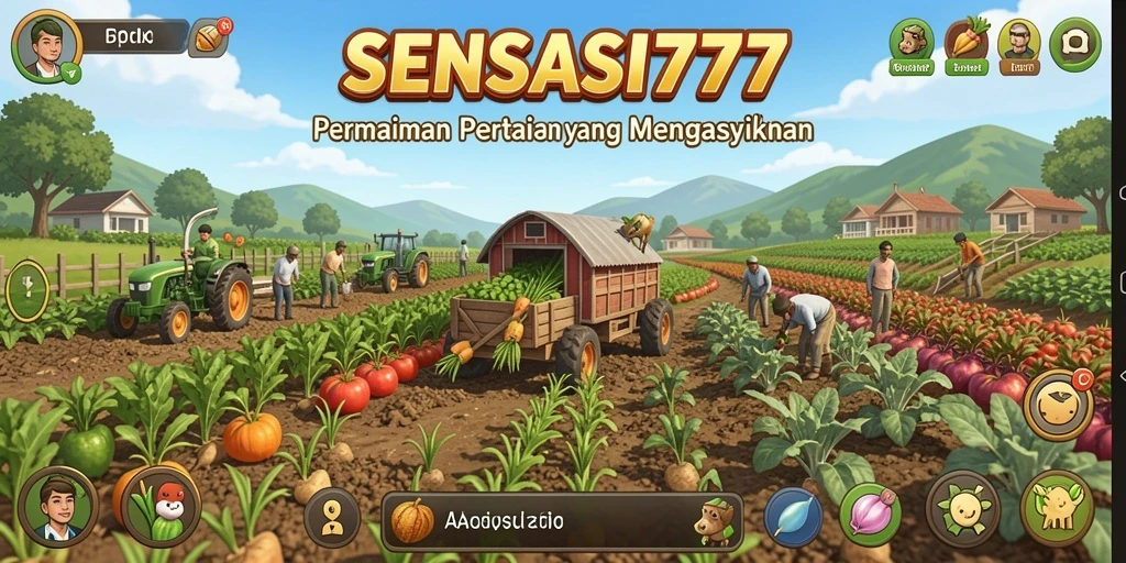 Tampilan gameplay SENSASI777 saat mengelola ladang pertanian.
