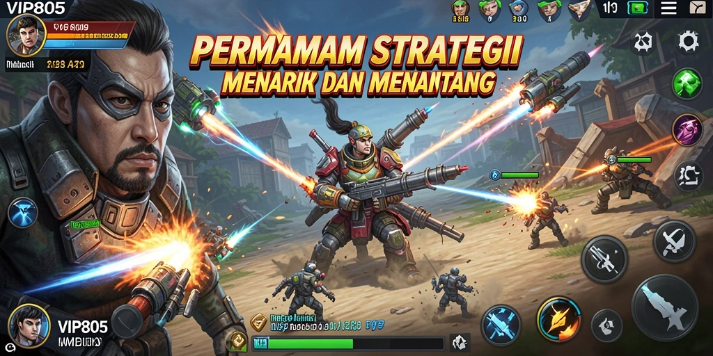 Screenshot menunjukkan aksi seru dari gameplay strategi VIP805.